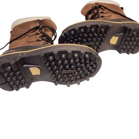 Sorel Womens Caribou Leather Upper Faux Fur Lace Up Winter Duck Boots US 7 - Picture 5 of 8